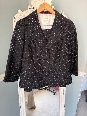 kate spade Black Polka Dot blazer and matching pencil skirt